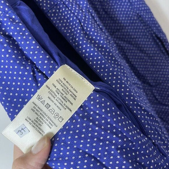 Anthropologie Maeve Justine Blue polka dot wide leg jumpsuit size US 2 - Picture 4 of 9